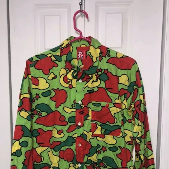Bape Psyche camo sta camo button up nigo kaws